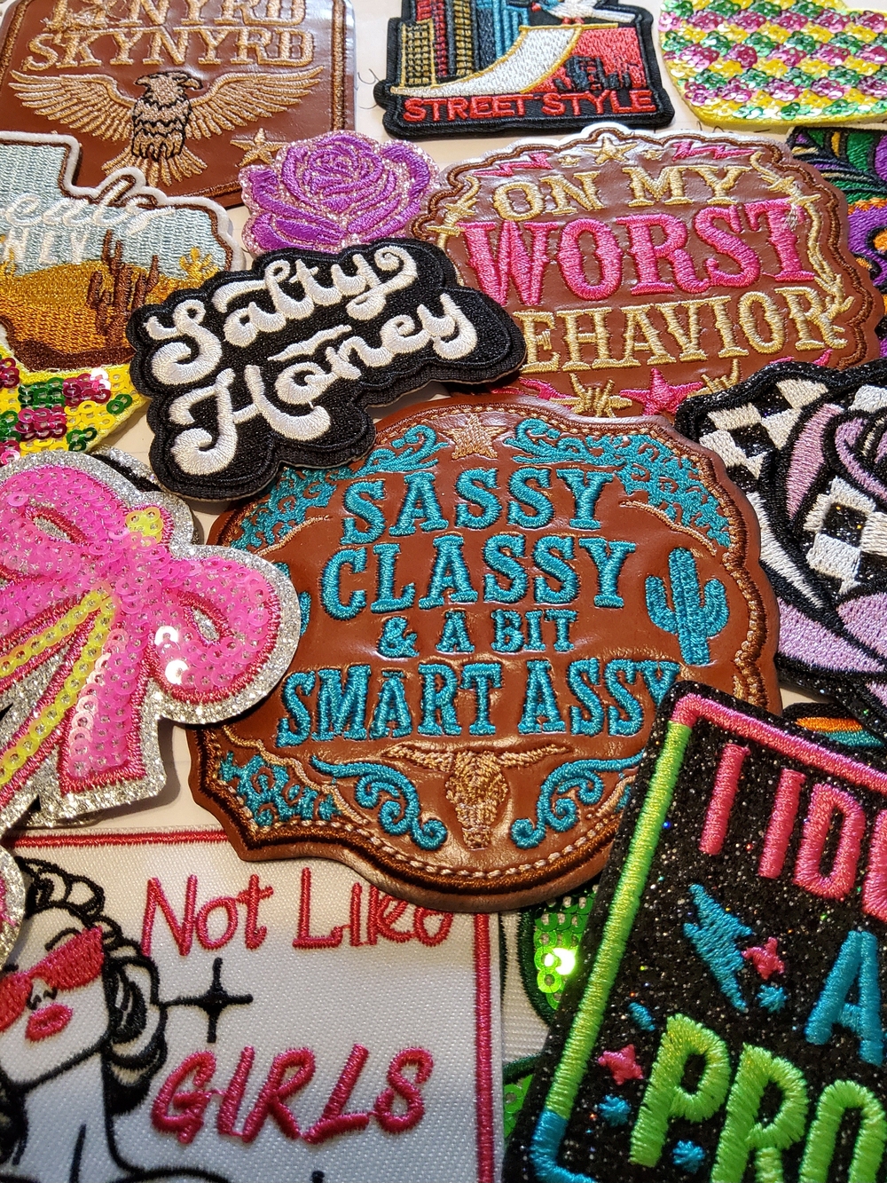 Embroidered Patch Lot . 17 Pcs .